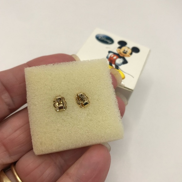 Avon Disney Gold-Tone & Rhinestones Mickey Mouse Stud Earrings - Picture 3 of 6